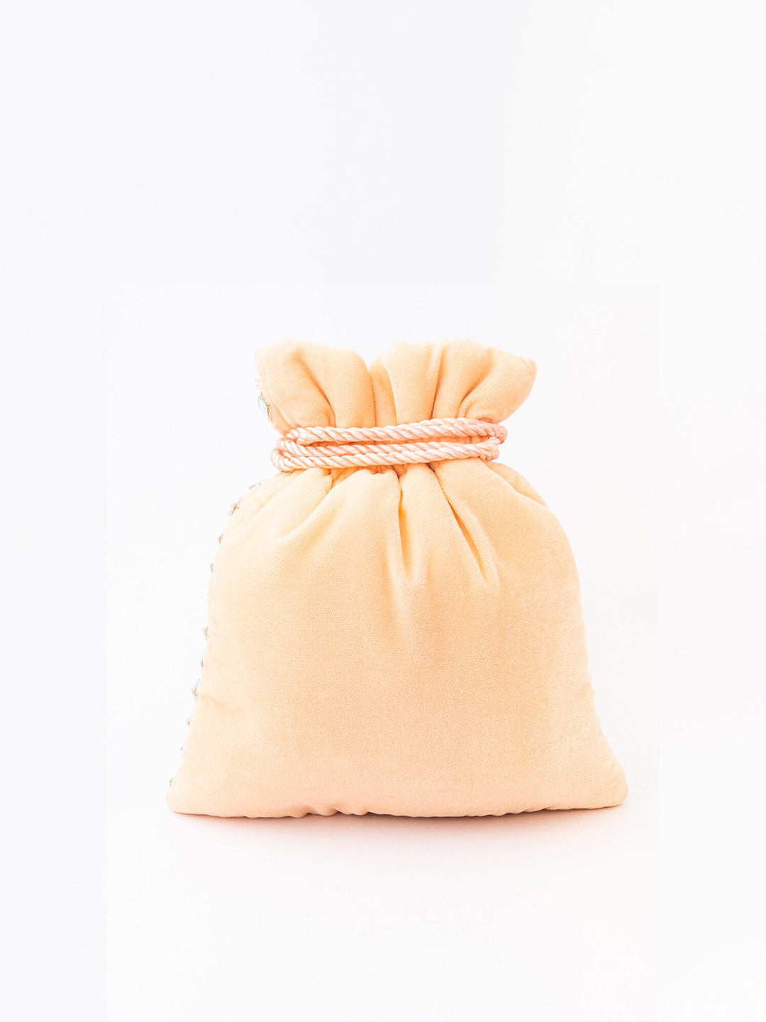 NR By Nidhi Rathi Peach-Coloured & White Embroidered Potli Clutch - Grab2buy