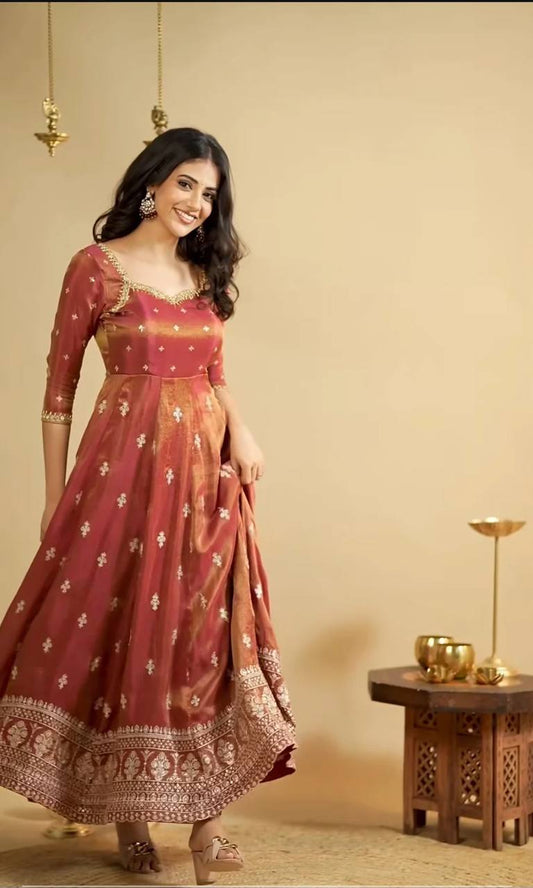 Yash Enterprise Light Orange Cosmo Silk Embroidery Suit Set Grab2Buy Yash Enterprise Grab2Buy