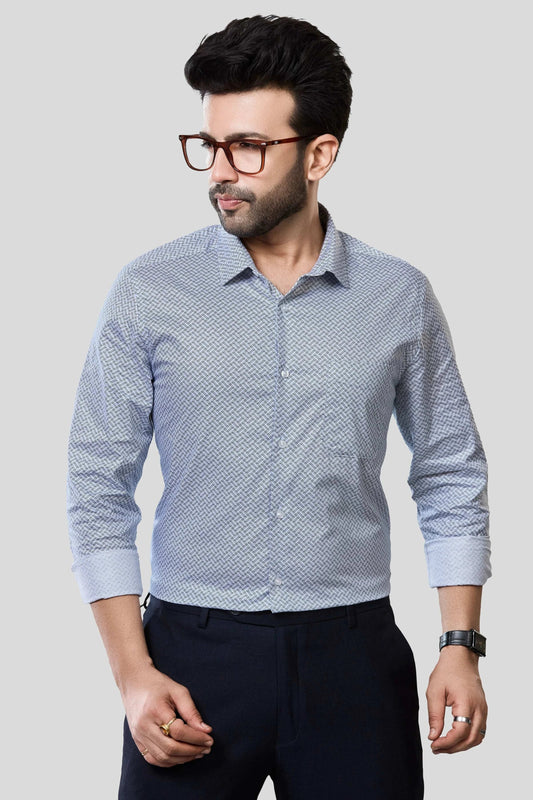 Jonesburg Men's Printed Slim Fit Formal Shirt
