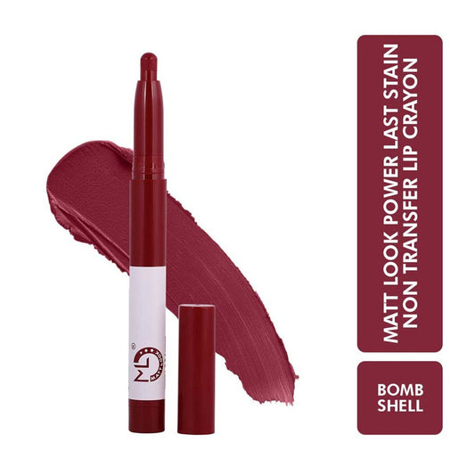 Matt Look Power Last Lip Stain Crayon Lipstick - Bomb Shell