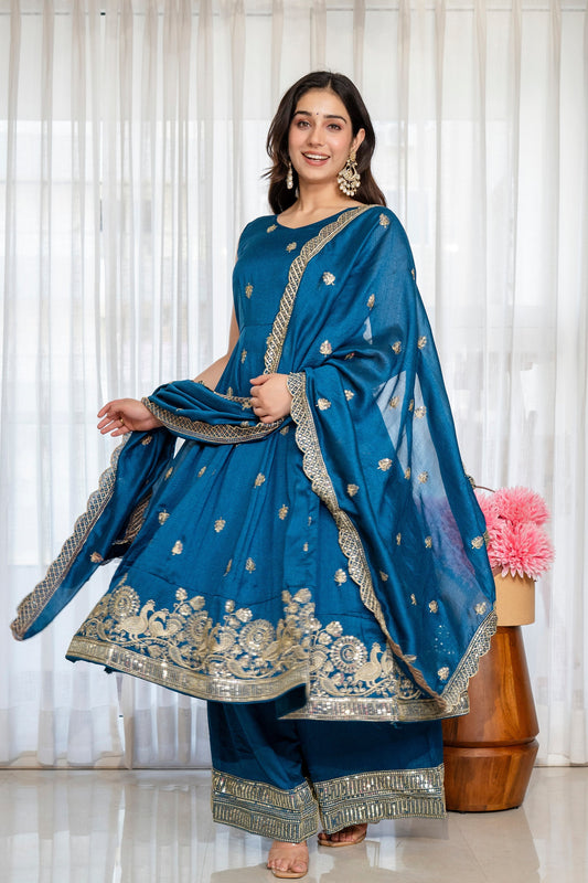Yash Enterprise Rama Simmar Silk Party Wear Embroidery Suit Set Grab2Buy Yash Enterprise Grab2Buy