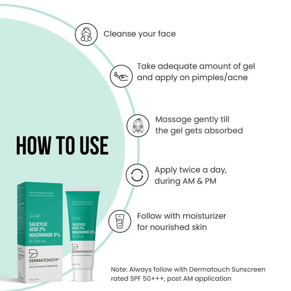 Dermatouch Salicylic Acid 2% & Niacinamide 6% Oil-Free Gel - Distacart