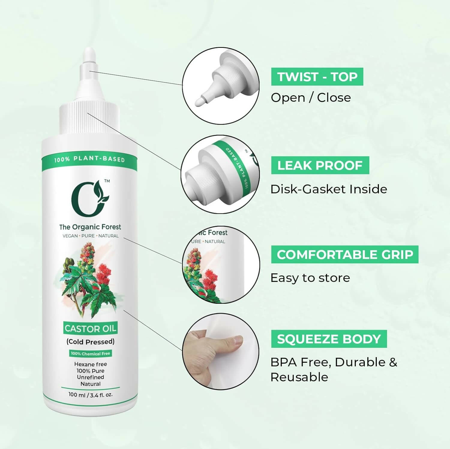 The Organic Forest Castor Oil - Cold Pressed - Grab2buy