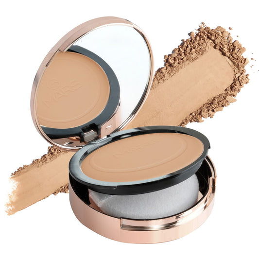 MARS Cosmetics Matte On Compact Powder with Applicator Puff - 06 Tan