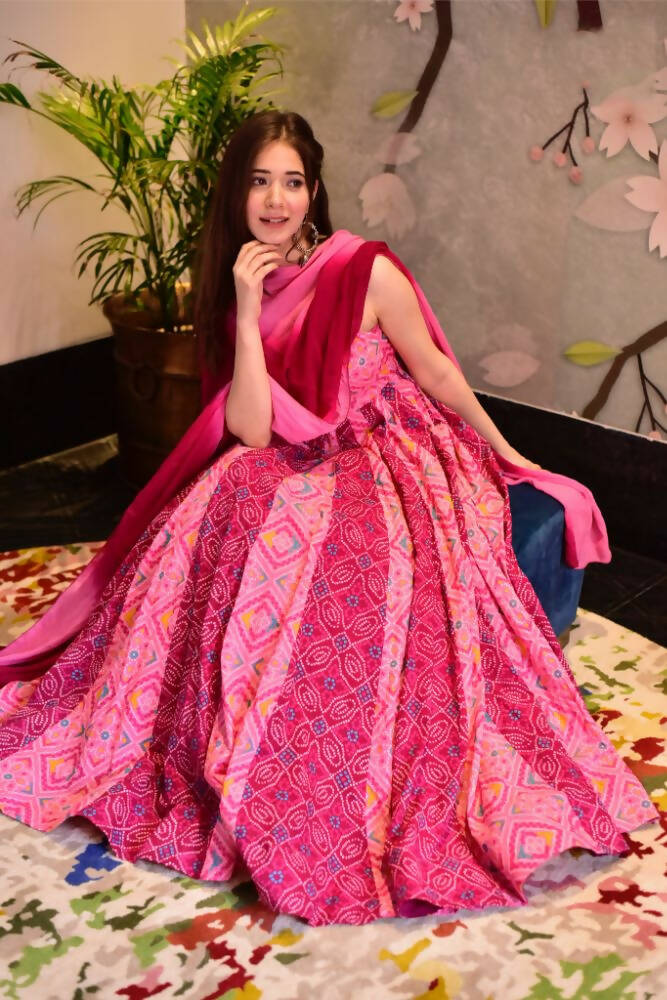 Partywear Designer Light Coral Pure Maslin Gown - Anbazaar - Grab2buy