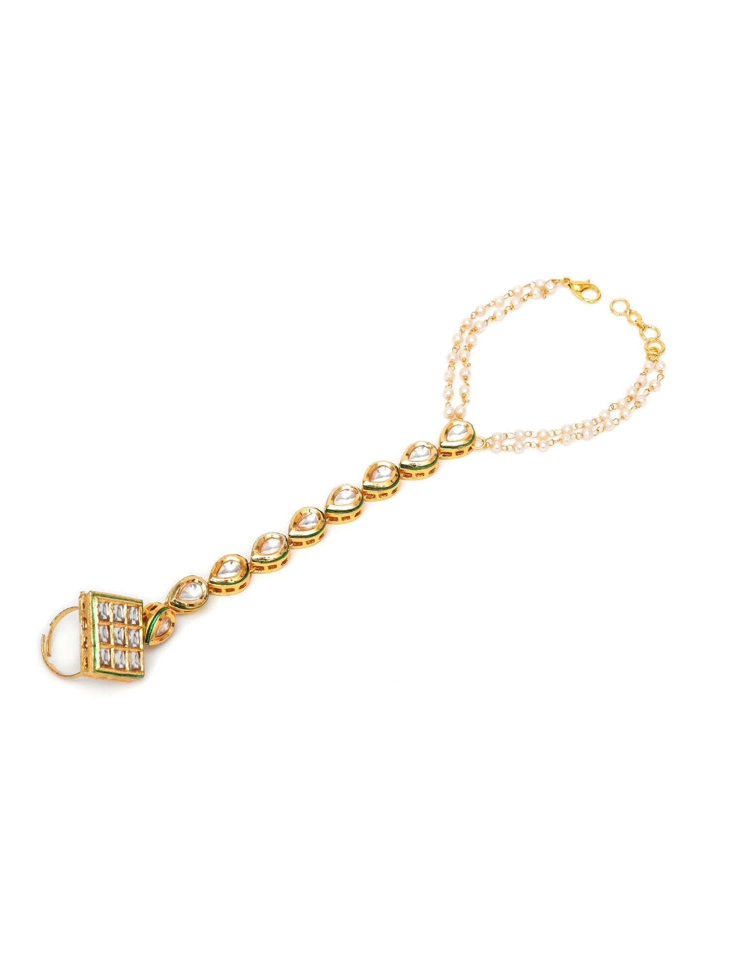 Kundan Hand Harness (gold) - Ruby Raang - Grab2buy