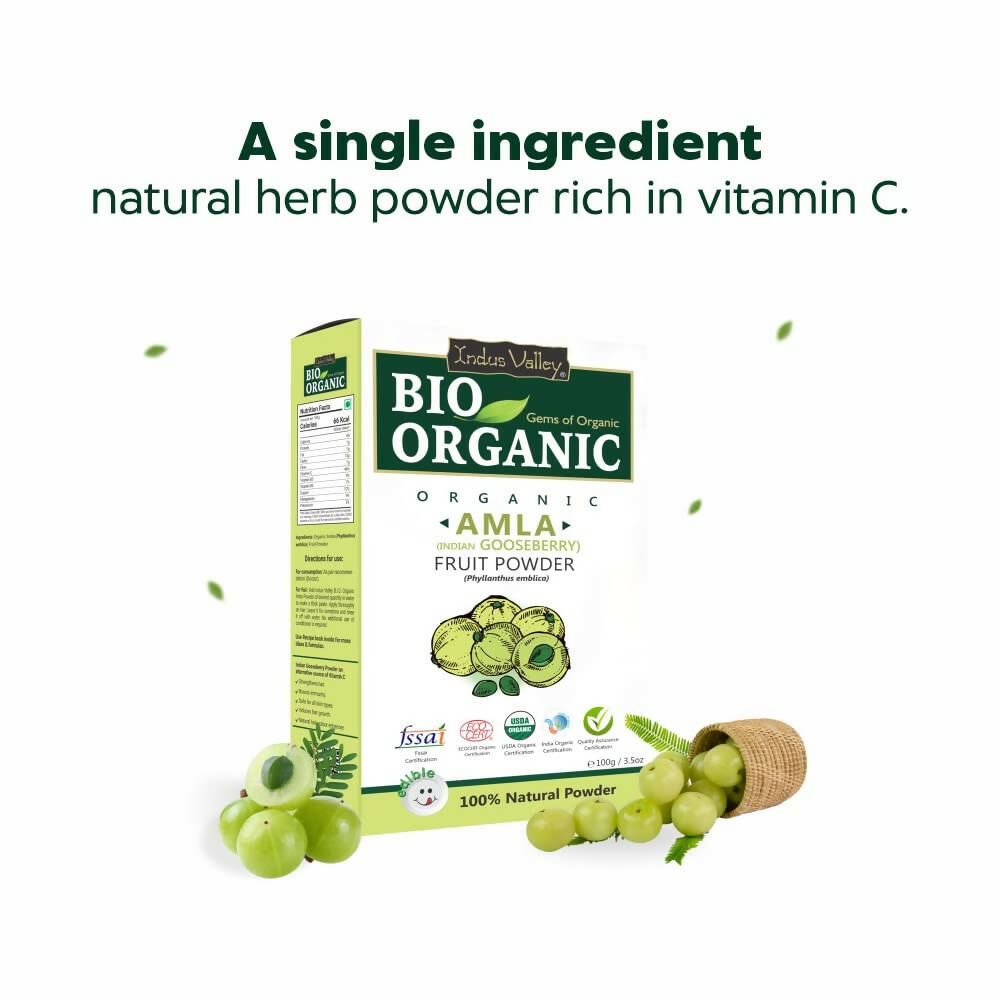 Indus Valley Bio Organic Amla (Indian Gooseberry) Powder For Hair - Grab2buy