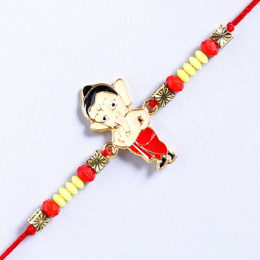 Cute Ganesha Rakhi & Almonds Jar