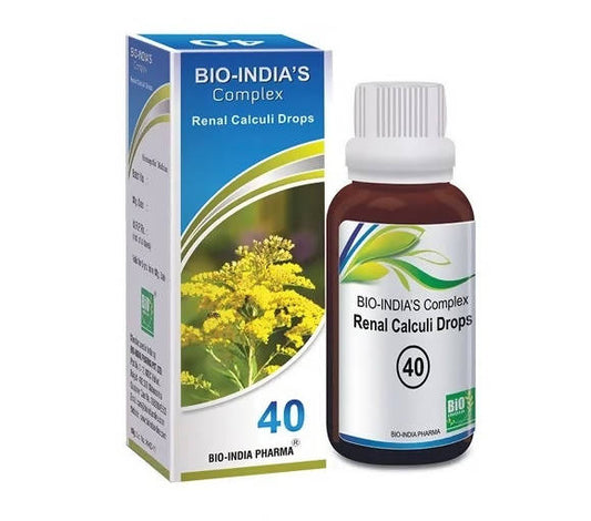 Bio India Homeopathy Complex 40 Renal Calculi Drops – Homeopathic Kidney Stone & Urinary Wellness Remedy