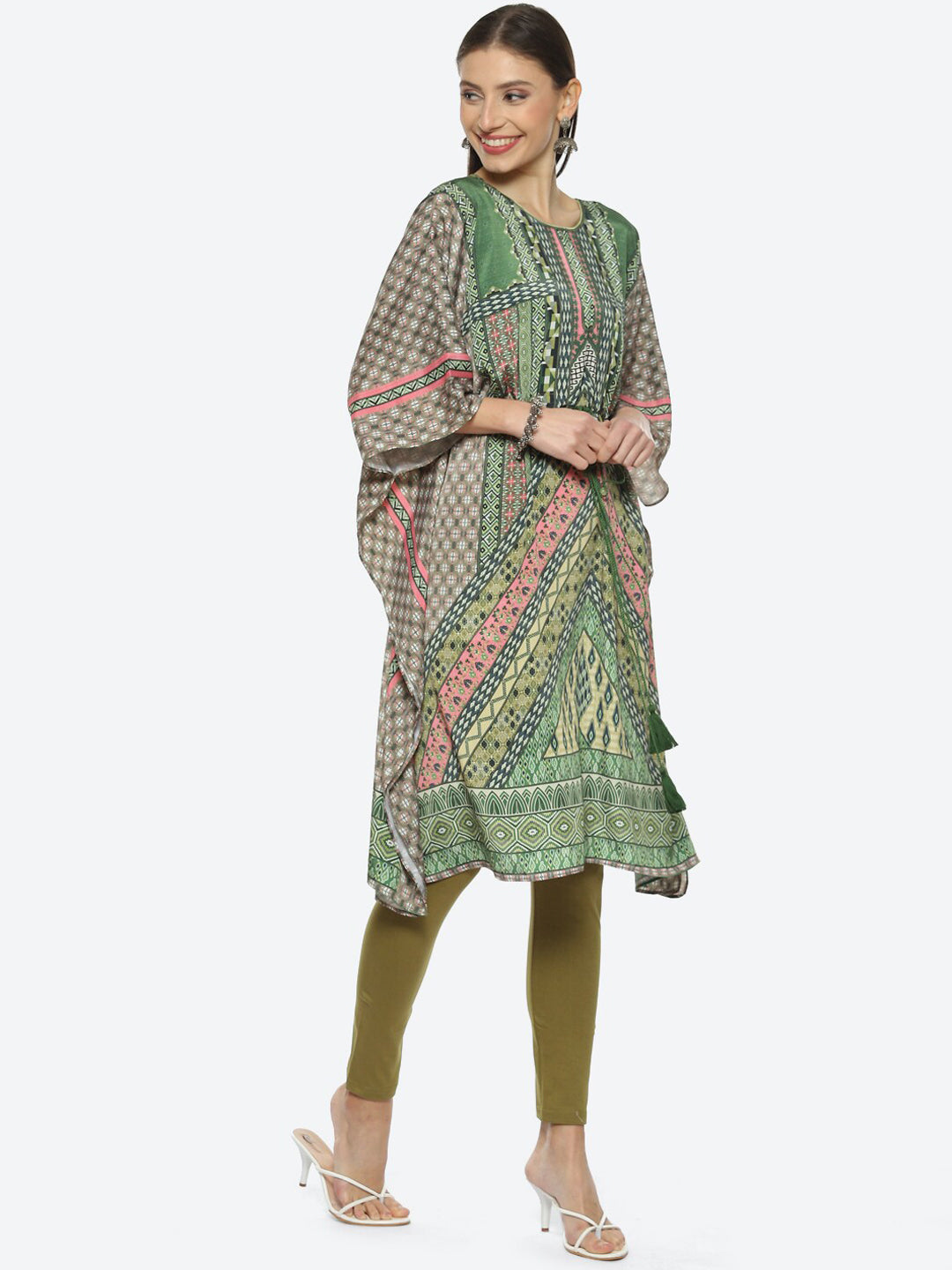 Biba Extented Sleeves Printed Kurta Set - Grab2buy