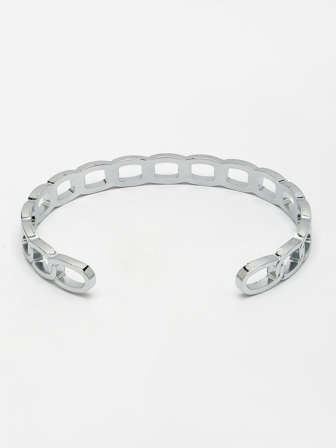 NVR Men's Set of 2 Silver & Black Rhodium-Plated Metal Cuff Bracelet - Grab2buy
