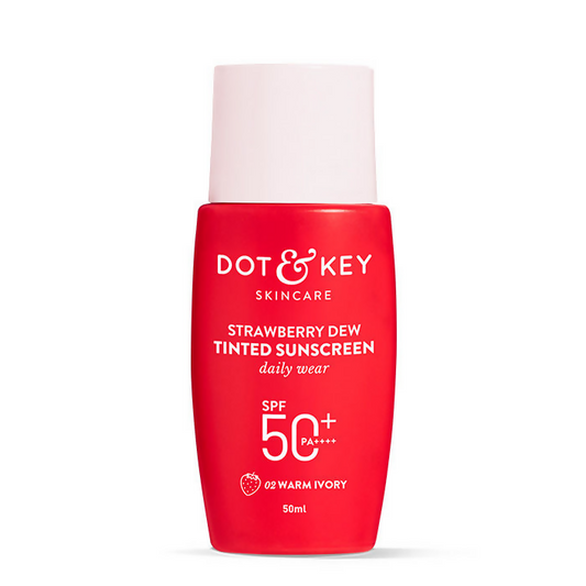 Dot & Key Strawberry Dew Tinted Sunscreen SPF 50+ PA++++ - 02 Warm Ivory Grab2Buy Dot & Key Grab2Buy