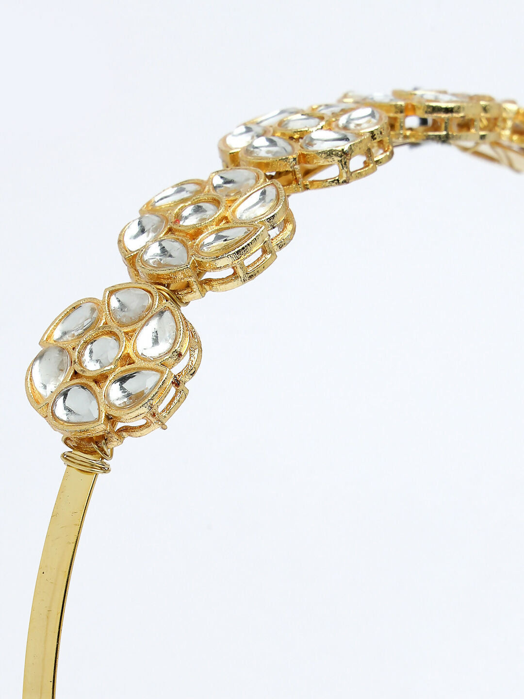 NVR Women's Gold-Plated Kundan Embellished Hairband - Grab2buy