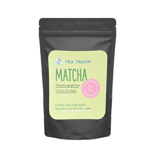 Tea Trunk Strawberry Matcha Green Tea Power - Pure Ceremonial Grade | Swadesiicart