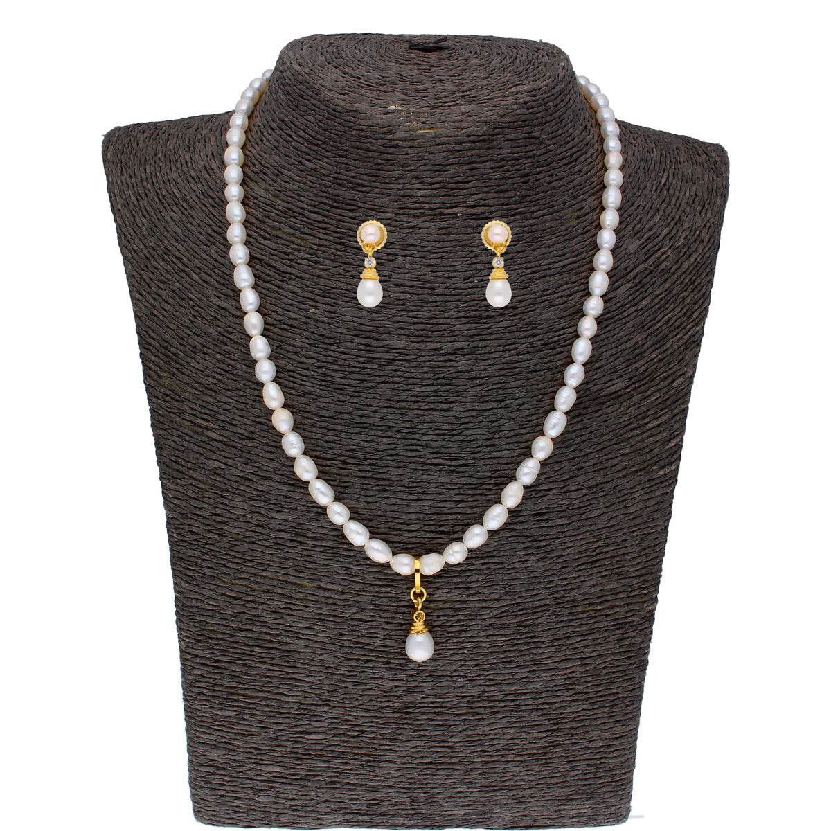 J Pearls Button Drop Pearl Set - Real Pearl Jewelry - Grab2buy