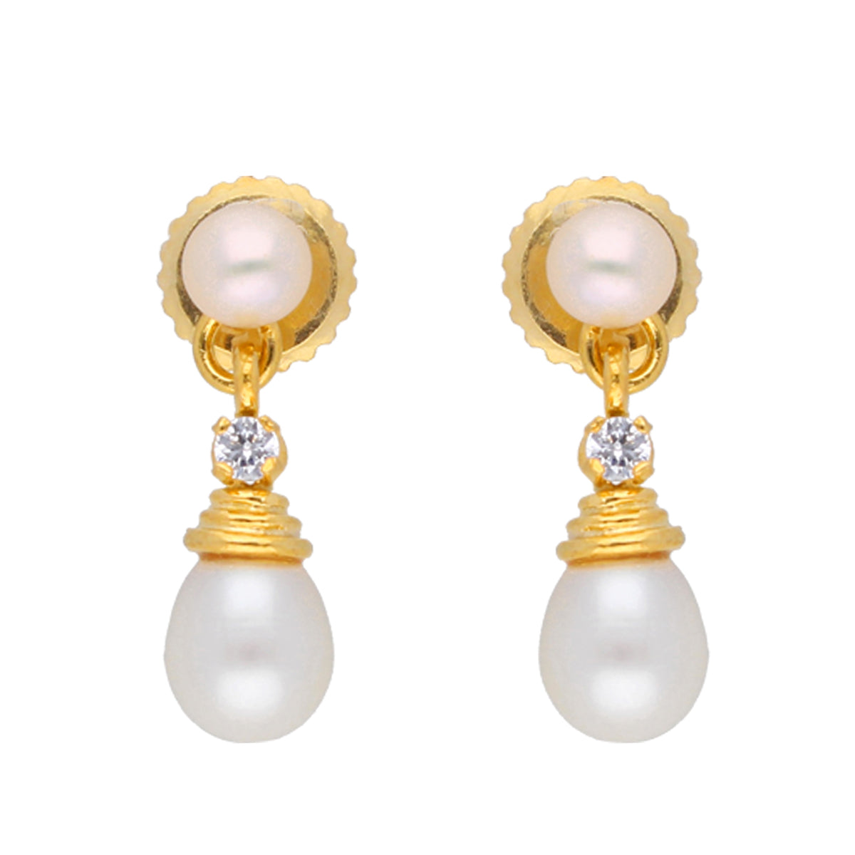 J Pearls Button Drop Pearl Set - Real Pearl Jewelry - Grab2buy