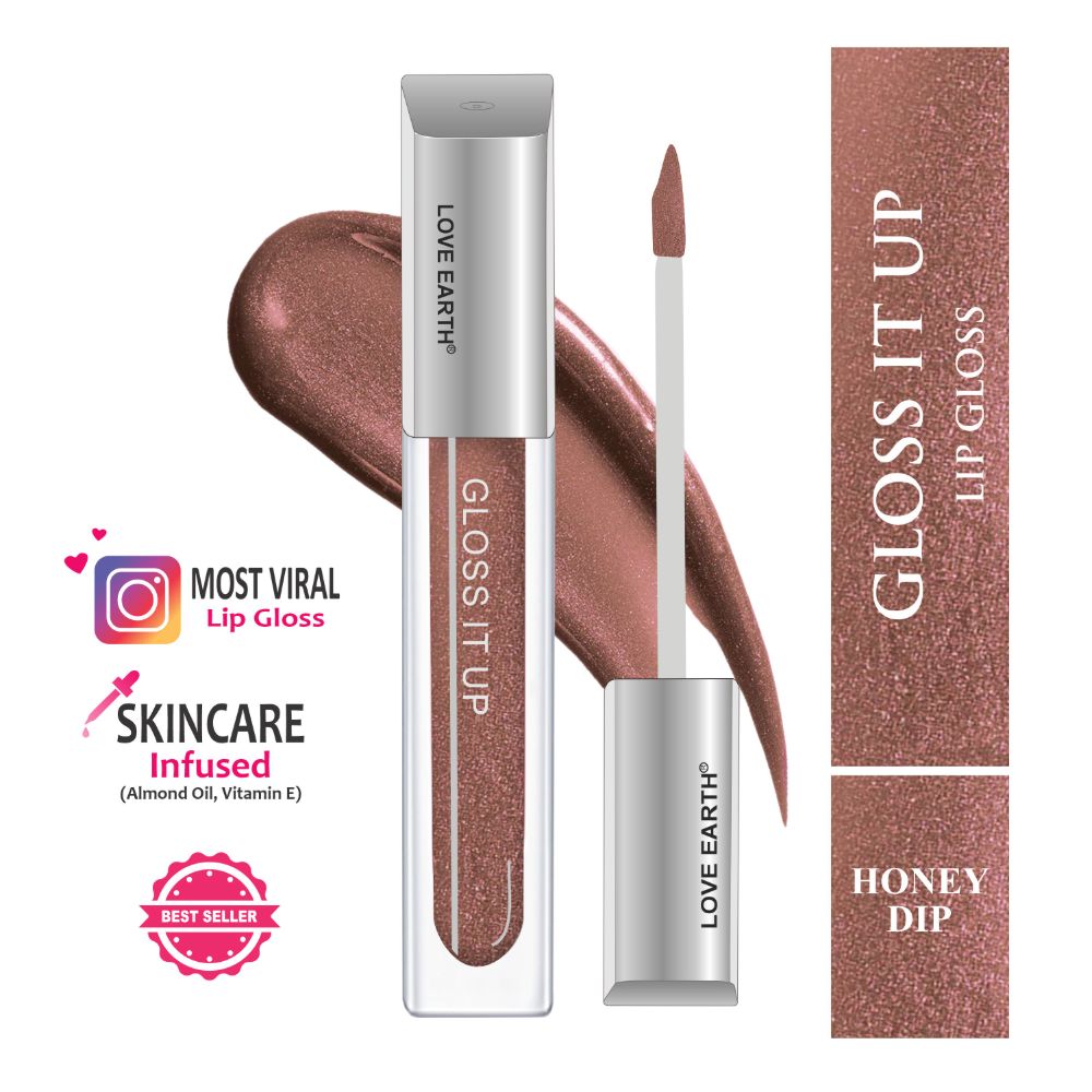 Love Earth Lip Gloss - Honey Dip (Brown Glitter) - Grab2buy
