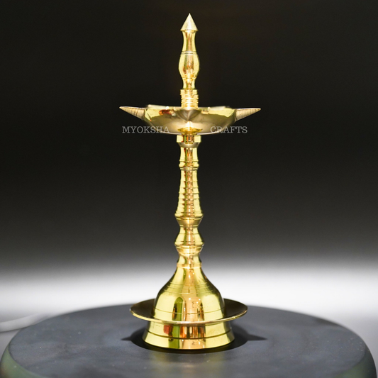 Kerala Deepa Brass 8.5": Embrace the Radiance of God's Own Country - 1