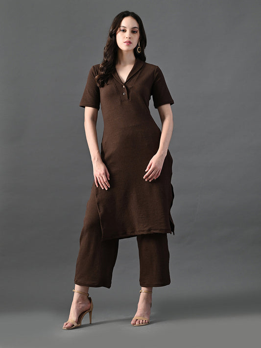 Myshka Women's Coffe Brown Kurta Set | Grab2Buy