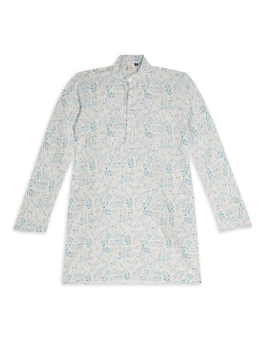Chilins Ethnic Wear Stylish Printed Embroidery Sky blue Kurta for Boys