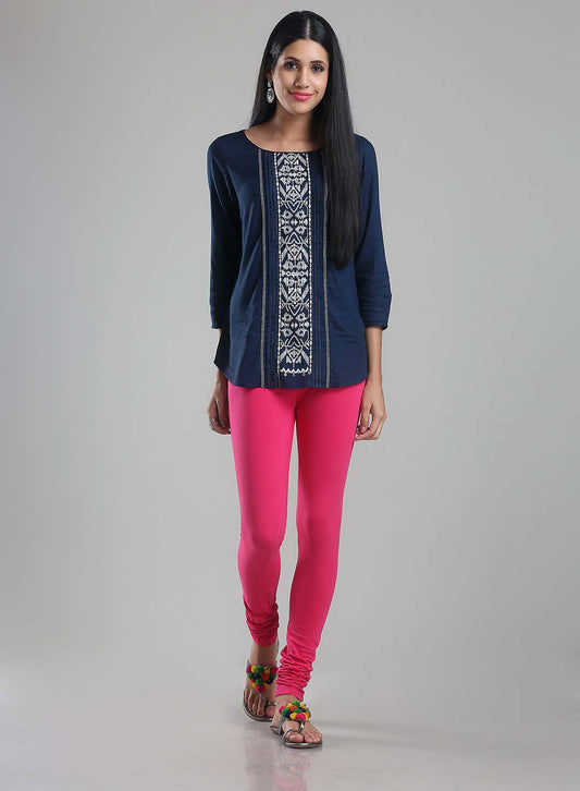 W for Woman Pink Knitted Churidar