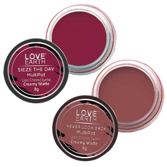 Love Earth Lip Tint & Cheek Tint Multipot Combo (Ruby Pink & Raspberry Pink) Grab2Buy Love Earth Grab2Buy