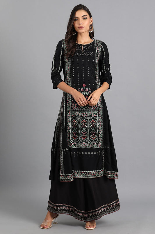 W for Woman Black Flared Pants