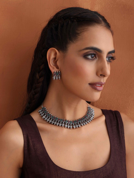 trueBrowns Silver Tone Necklace Set | Grab2Buy
