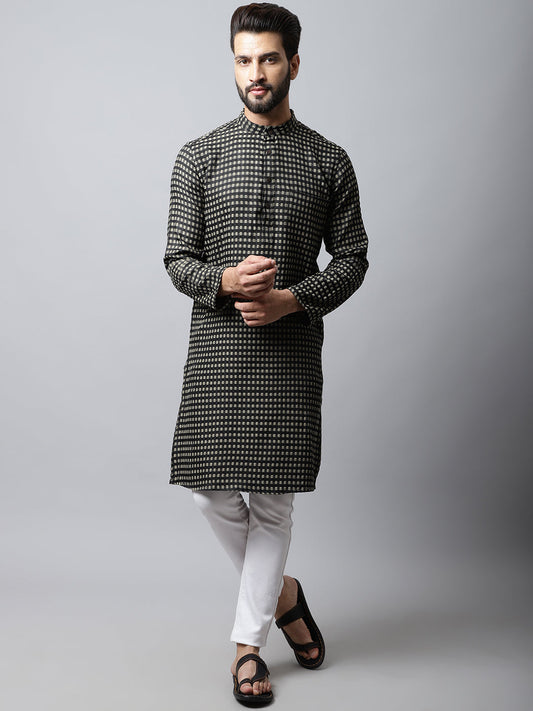 Even Apparels Brown Pure Cotton Kurta With Band Collar