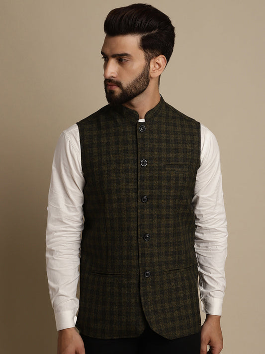 Even Apparels Men's Multi Mandarin Collar Waistcoat - Grab2buy