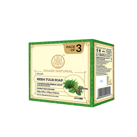 Khadi Natural Herbal Neem Tulsi Soap Combo Pack Of 3 – 125gm Each