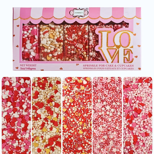 Confect Valentine Sprinkles | 08 Edible Decoration for Baking & Dessert Grab2Buy Confect Grab2Buy