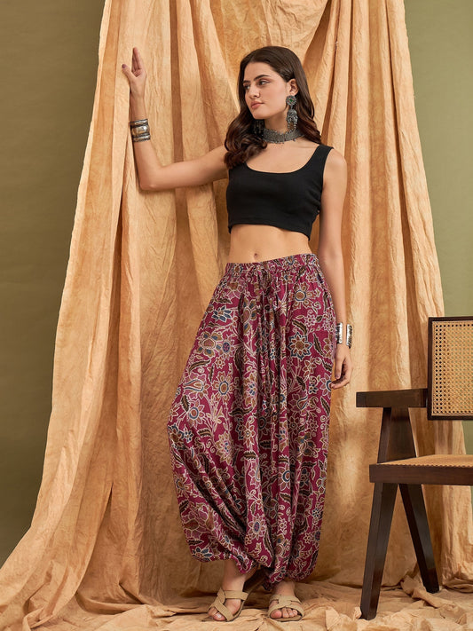 InWeave Burgundy Big Jaal Harem Pant