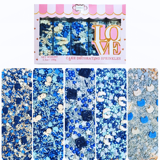 Confect Boys Baby Shower Sprinkles | Baby Blue Sprinkles for Cake & Cupcake Decorating