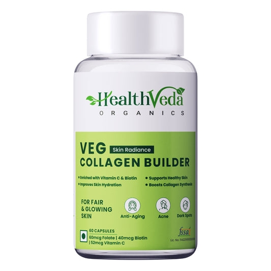Health Veda Organics Plant Based Skin Radiance Collagen Builder Capsules Health Veda Organics