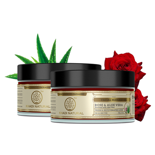 Khadi Natural Rose Aloe Vera Face Massage Gel Combo Pack Of 2 – 100gm Each