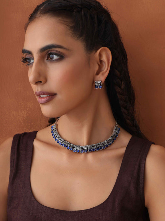 trueBrowns Silver Tone Beaded Necklace Set | Grab2Buy