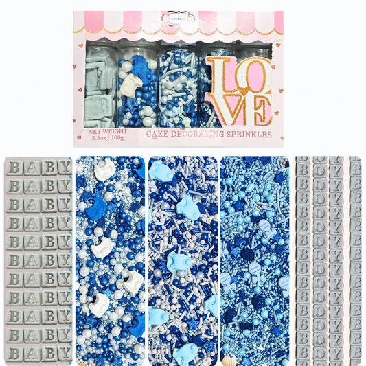 Confect Boys Baby Shower Sprinkles | Gender Reveal Sprinkles | Baby Blue Sprinkles