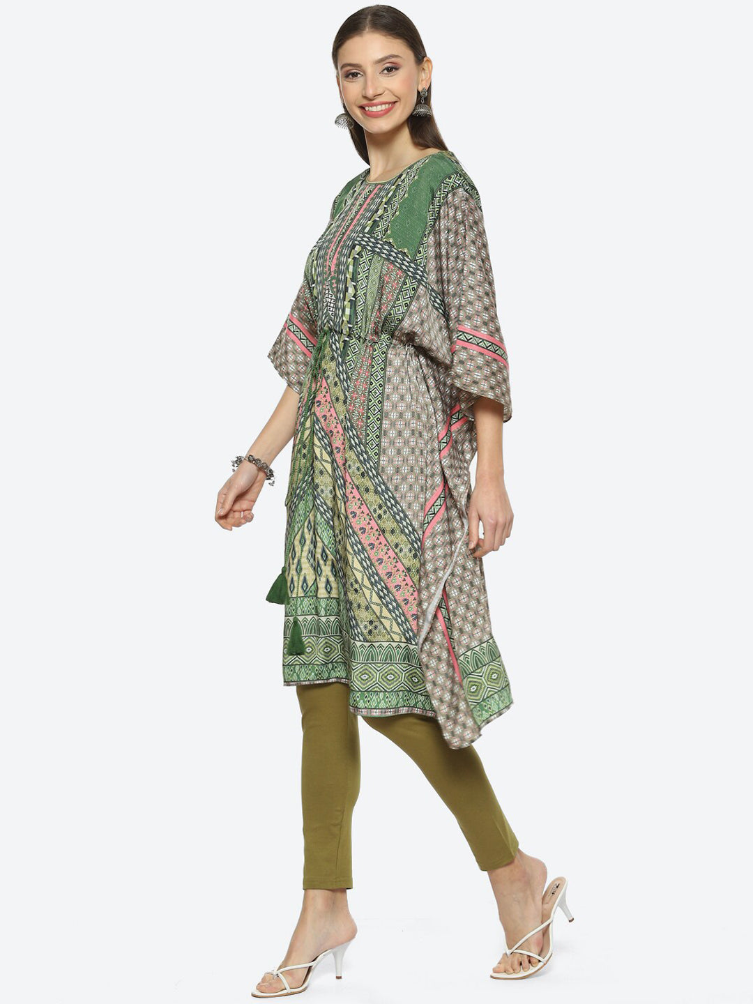 Biba Extented Sleeves Printed Kurta Set - Grab2buy