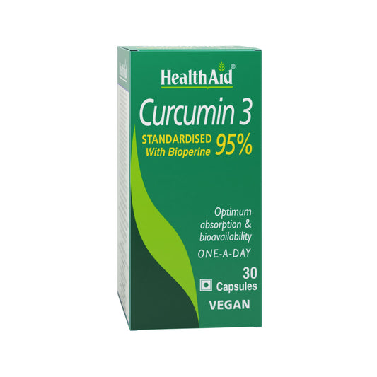 HealthAid Curcumin 3 Standardised with Bioperine 95% Capsules - Grab2buy