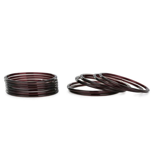 Afast Shining Brown Glass Wedding, Party, Daily Use Bangle Set, Set Of 12 | Grab2Buy