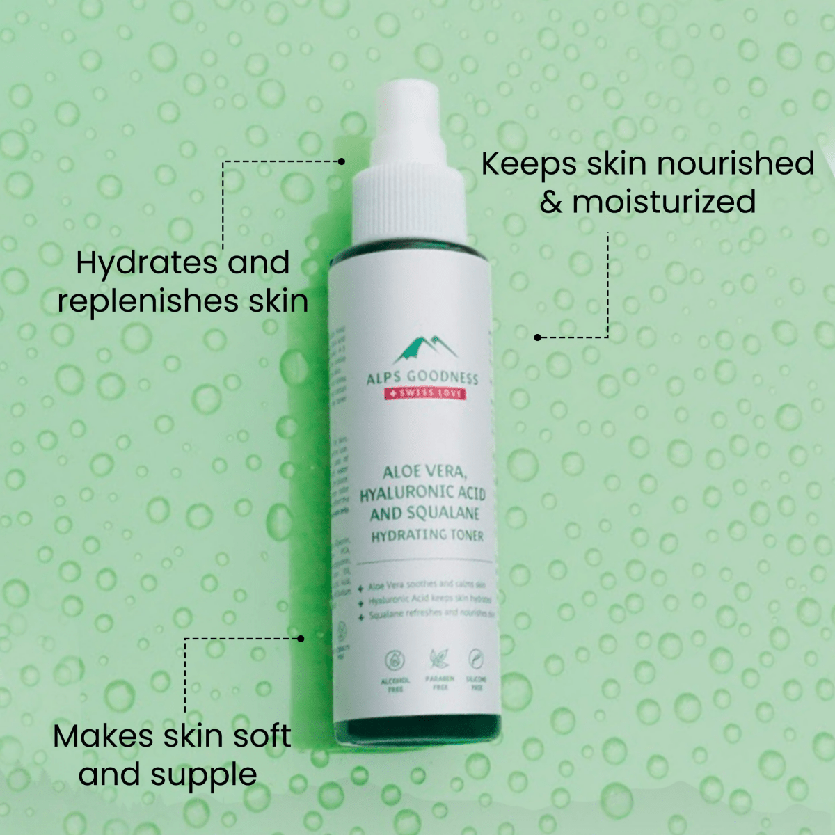Alps Goodness Aloe Vera, Squalane & Hyaluronic Acid Hydrating Toner - Grab2buy