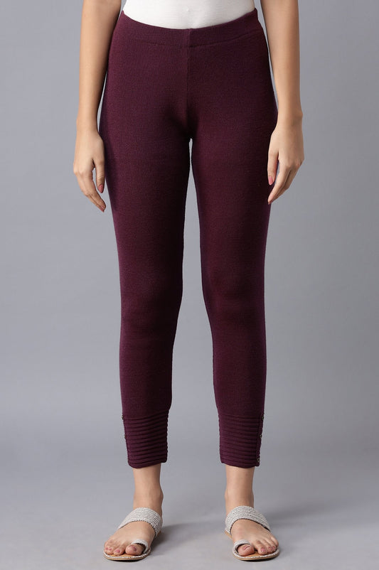 W for Woman Purple Pleated Tights
