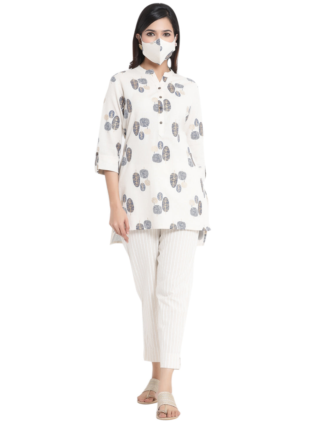 Juniper Women Natural Cotton Flex Printed High-Low Kurta - Grab2buy