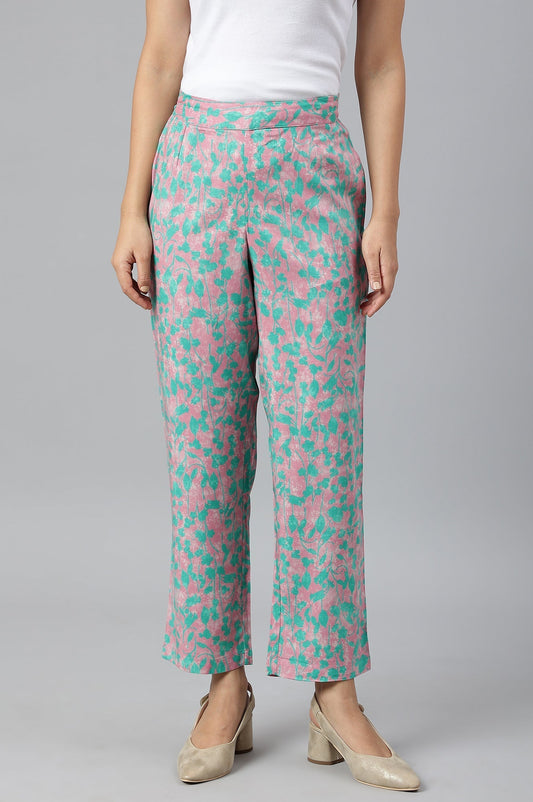 W for Woman Light Purple Floral Printed Parallel Pants