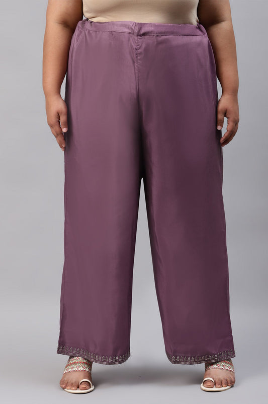 W for Woman Ash Rose Pink Shantung Straight Plus Size Parallel Pants Grab2Buy WforWoman Grab2Buy