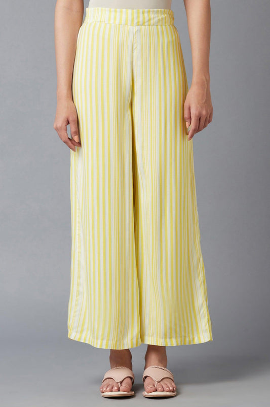 W for Woman Yellow Solid Parallel Pants Grab2Buy WforWoman Grab2Buy