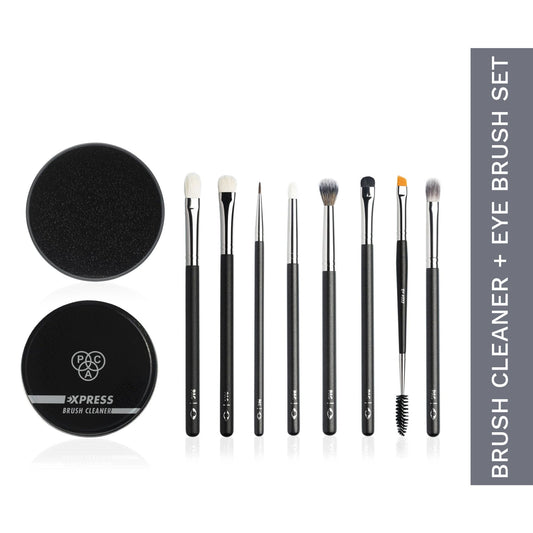 PAC Studio Eye Series Brush Set (8 Brushes) with Cleaner Combo