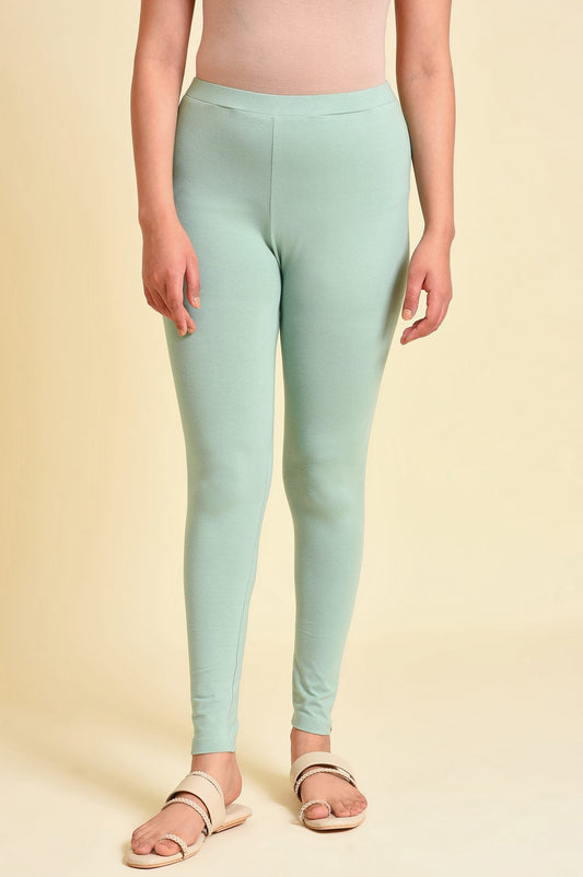W for Woman Cameo Green Cotton Jersey Tights