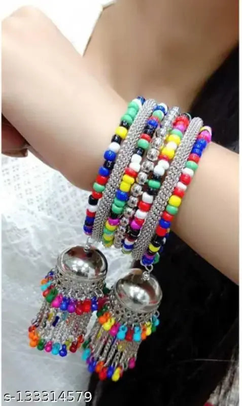 Tehzeeb Creations Women's Multi Colour Oxidised Openable Bangle | Grab2Buy